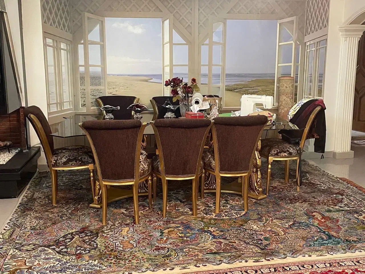 مبل ۸نفره با میز نهارخوری تمام شیشه|مبلمان خانگی و میز عسلی|مشهد, احمدآباد|دیوار