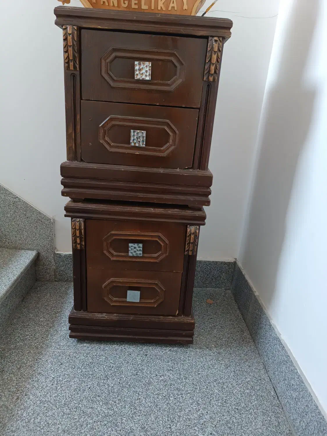 یک جفت پاتختی چوبی سفارشی|تخت و سرویس خواب|مشهد, امیریه|دیوار