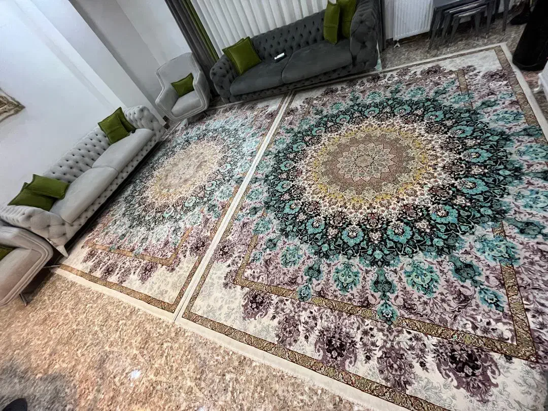 ۲ عدد فرش ۹ متری برجسته ۱۲۰۰ شانه|فرش|قرچک, باقرآباد|دیوار