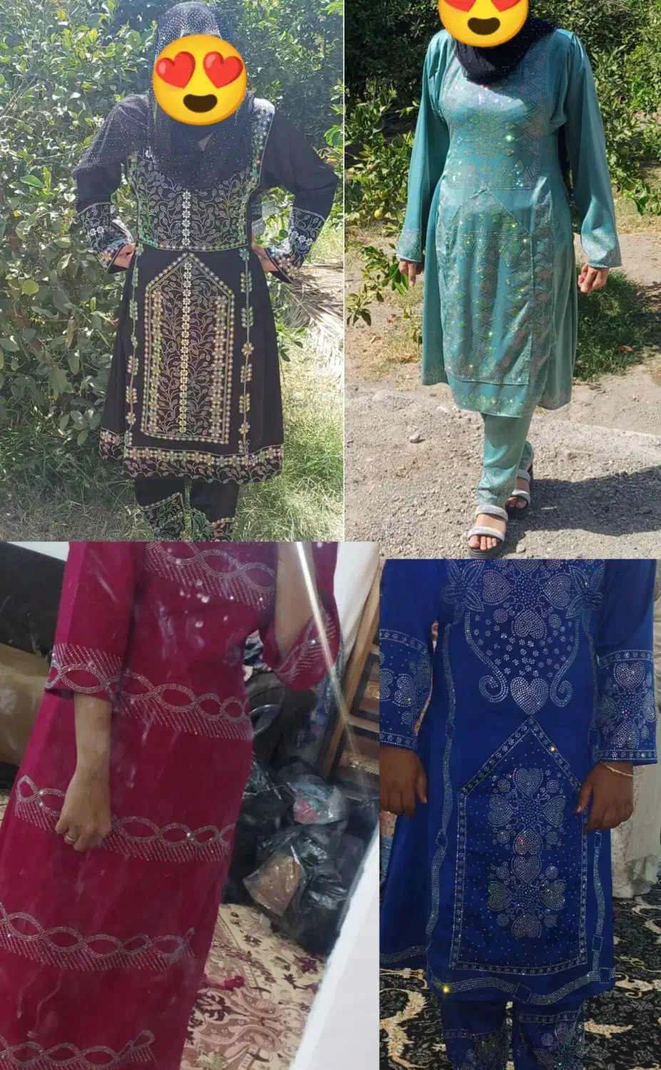 نگین کوبی رو انواع لباس بلوچی و بندری|لباس|کهنوج, |دیوار