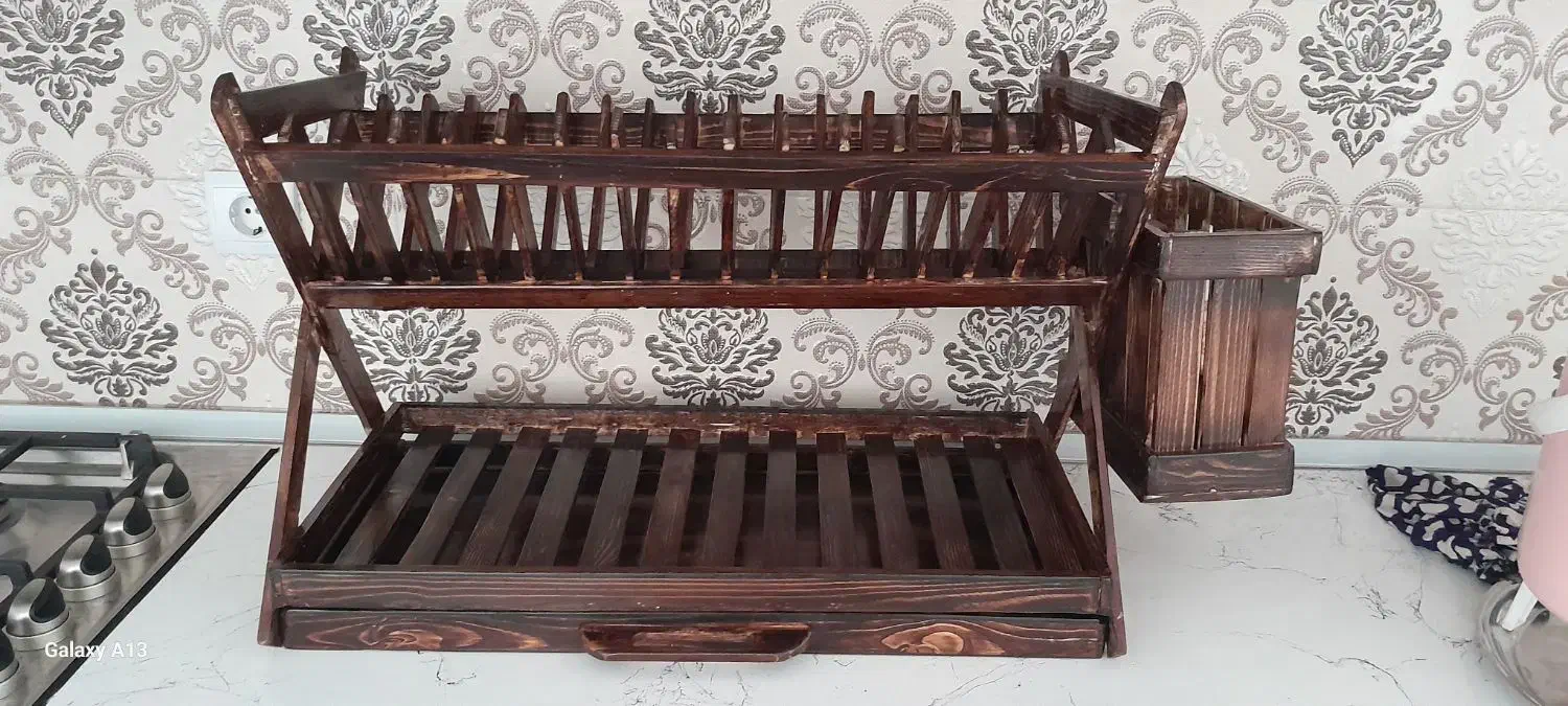 استندآبچکان چوبی رومیزی|آبچکان و نظمدهنده ظروف|ساوه, |دیوار