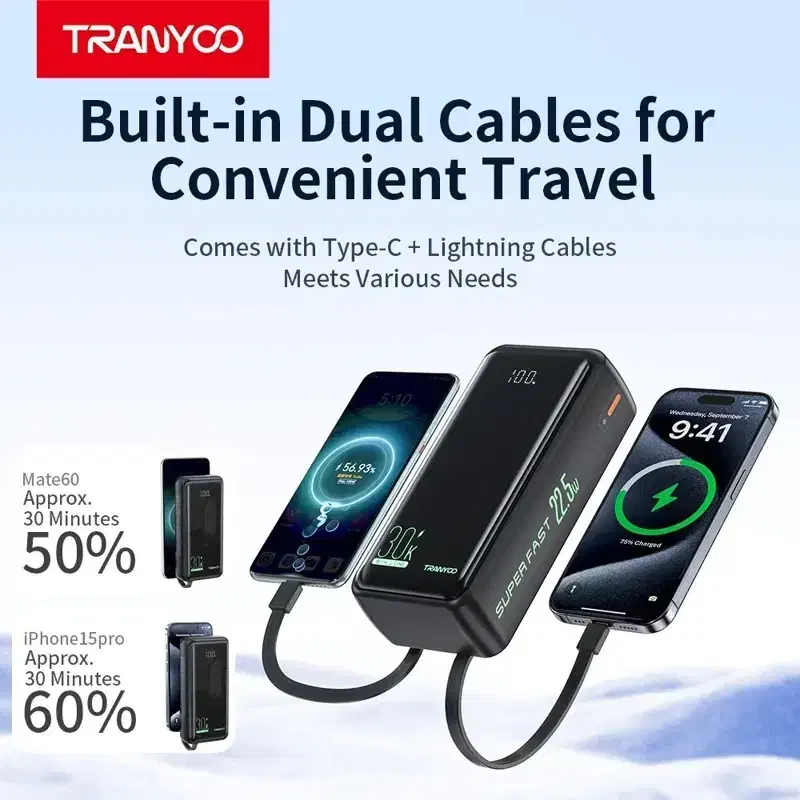 پاوربانک30هزار فست شارژ TRANYOOگارانتی شرکتی|لوازم جانبی موبایل و تبلت|قم, نیروگاه|دیوار