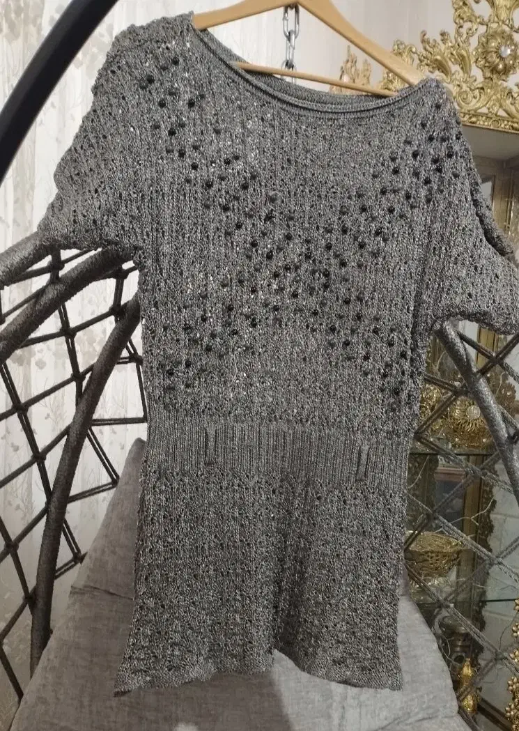 بافت زنان سایز بزرگ طوسی خوشنرگ  نو|لباس|قم, بنیاد|دیوار