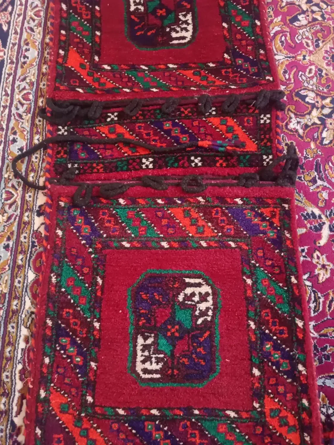 خورجین دستباف|گلیم، جاجیم، گبه|قوچان, |دیوار