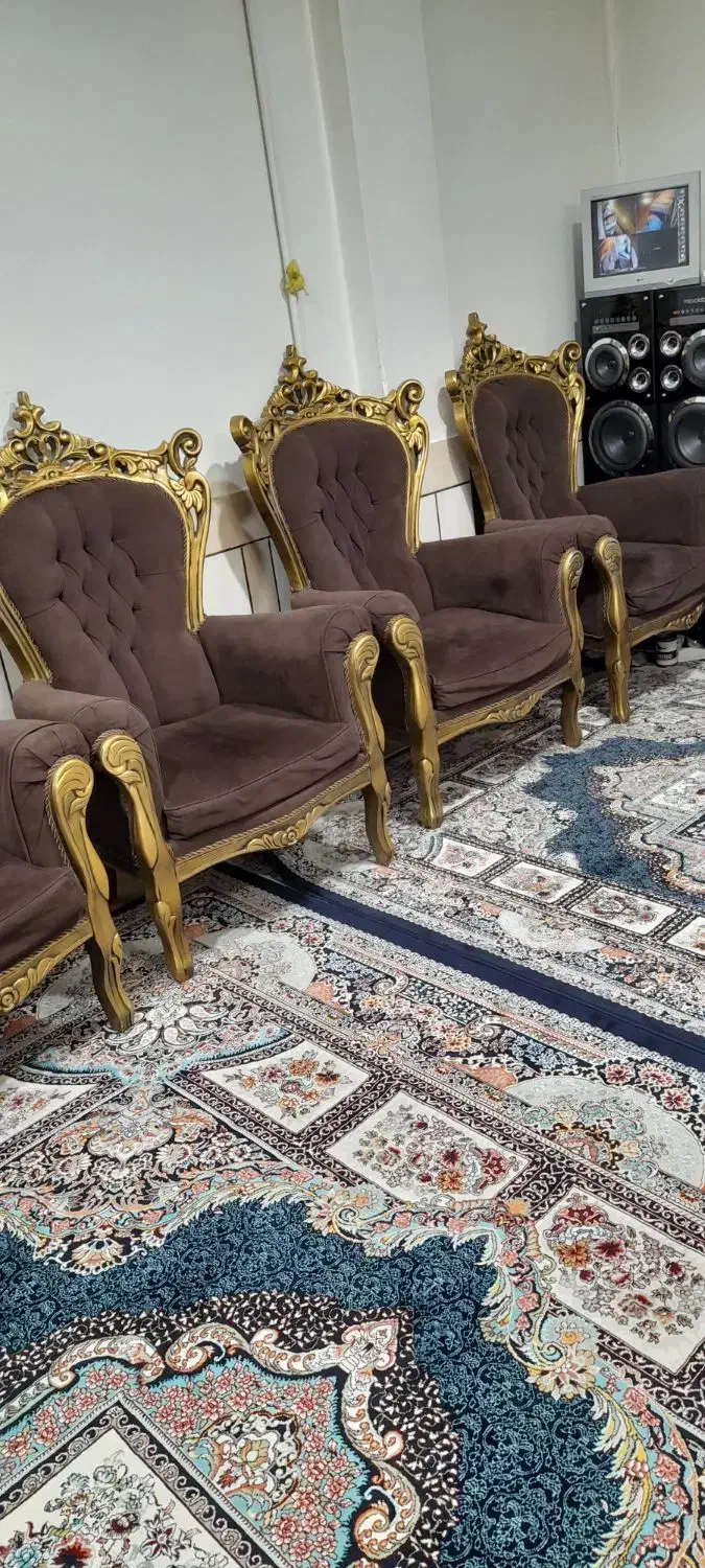 مبل سلطنتی|مبلمان خانگی و میز عسلی|ابریشم, |دیوار