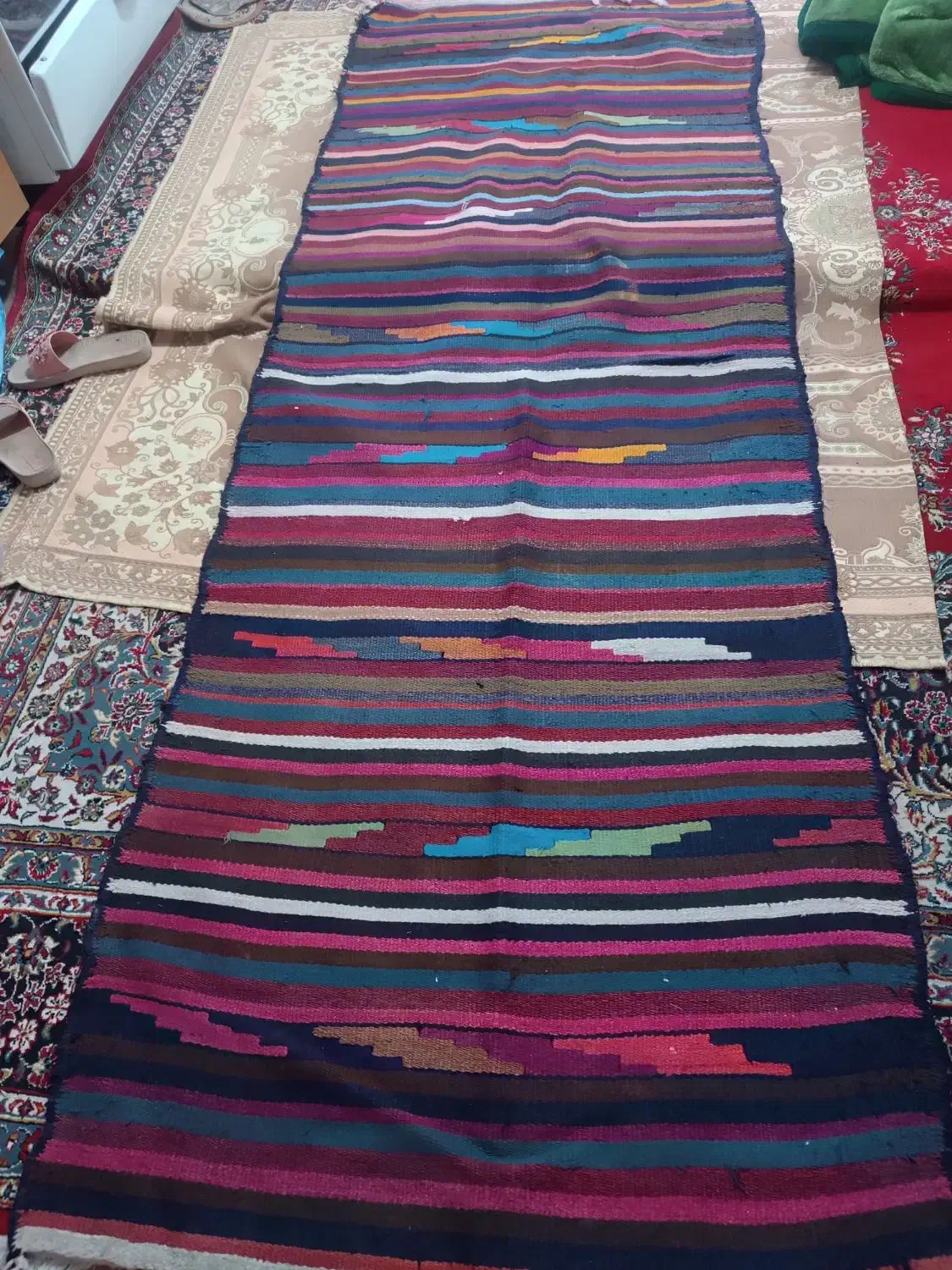 گلیم دست بافت|گلیم، جاجیم، گبه|ایلام, |دیوار