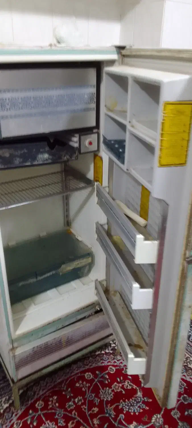 دوعدد یخچال قدیمی همراه بافرش ماشینی و...|یخچال و فریزر|گلپایگان, |دیوار