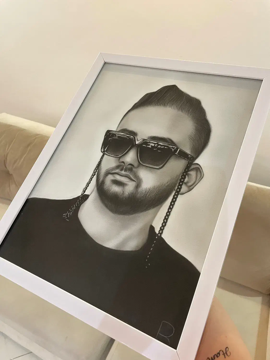 طراحی چهره سیاه قلم (سفارش)|تابلو، نقاشی، عکس|اندیشه, اندیشه فاز ۲|دیوار