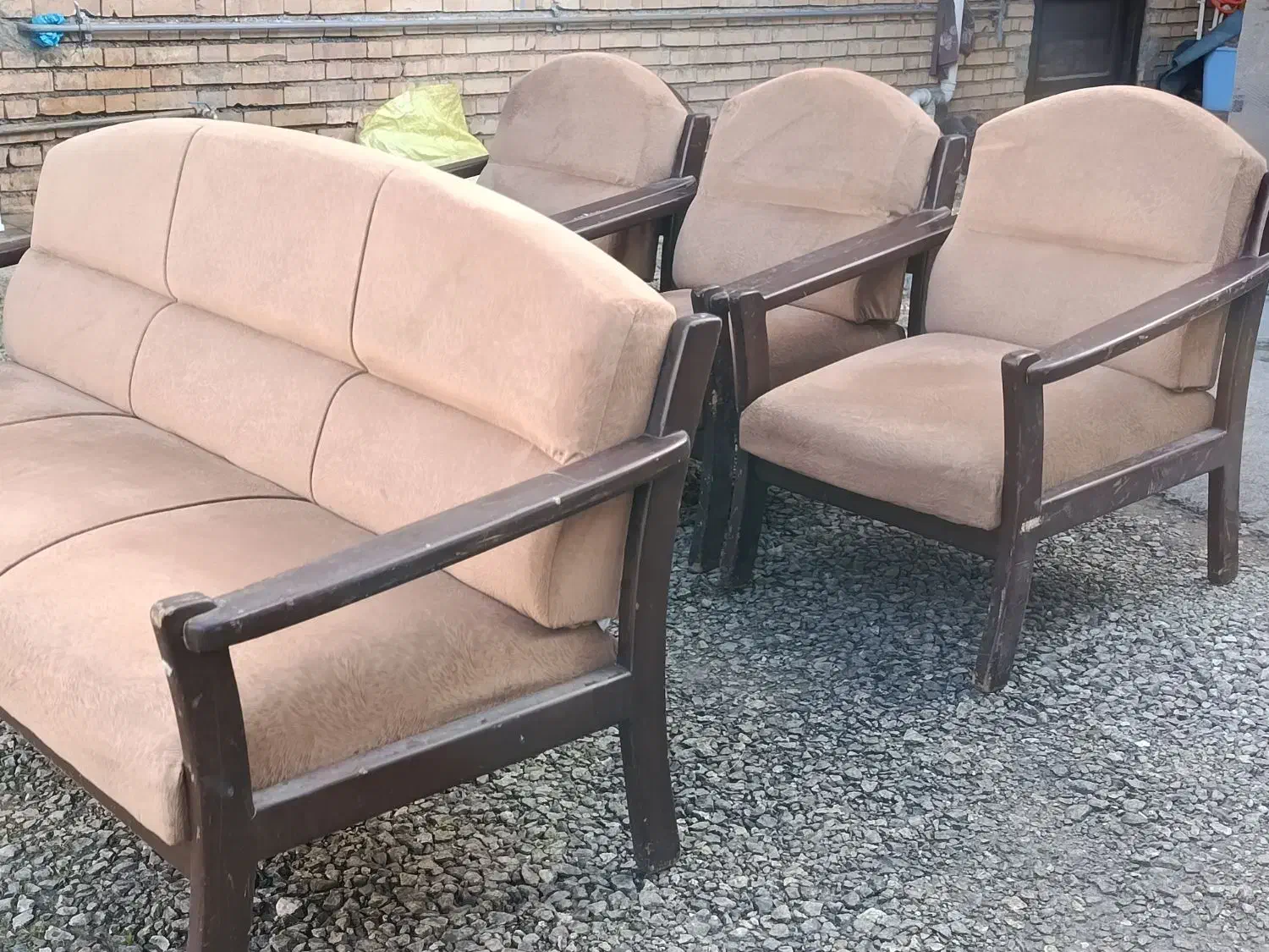 مبل چوبی ۶ نفره|مبلمان خانگی و میز عسلی|رامسر, |دیوار