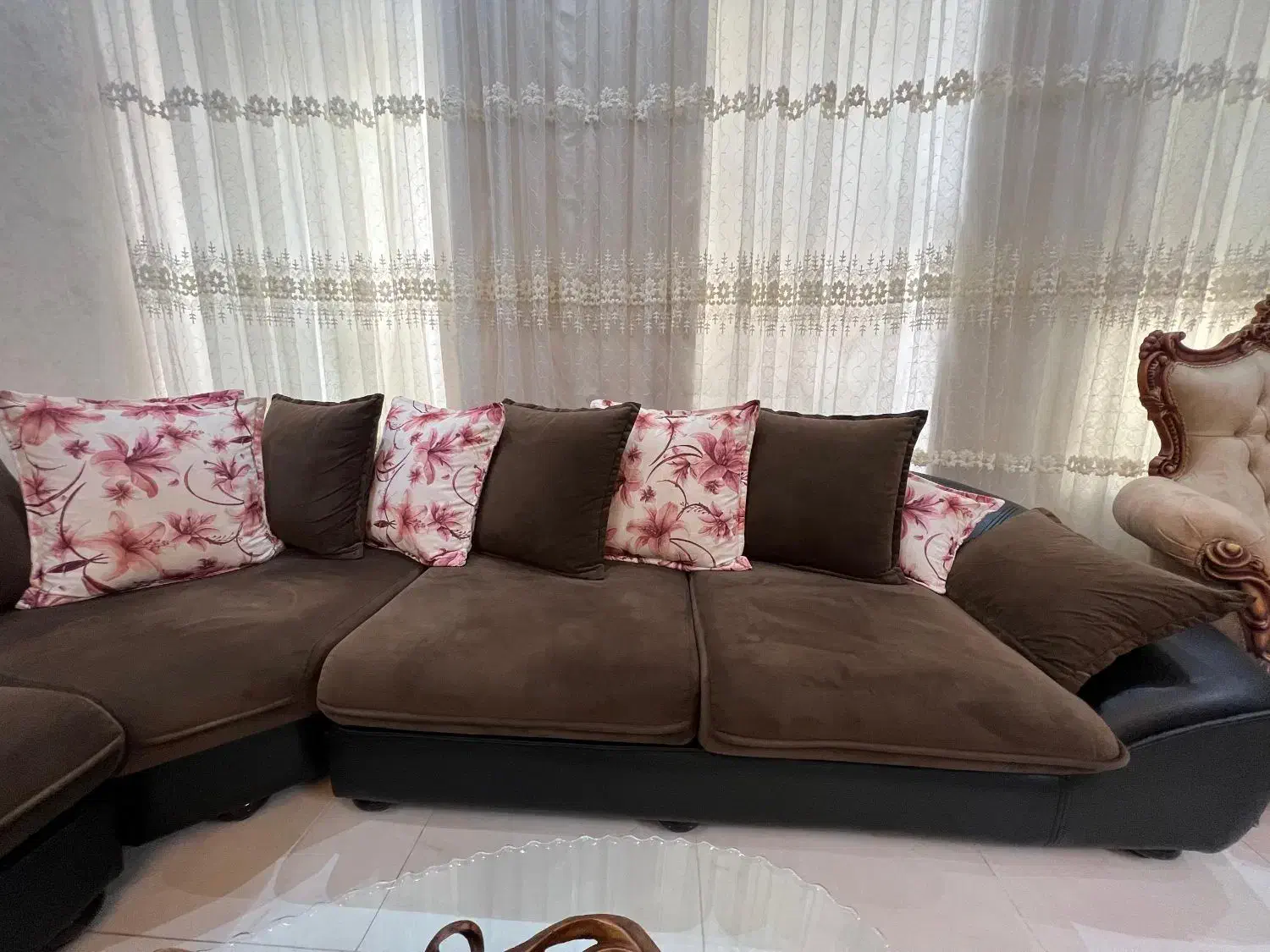 مبل 7 نفره چرم|مبلمان خانگی و میز عسلی|کازرون, |دیوار