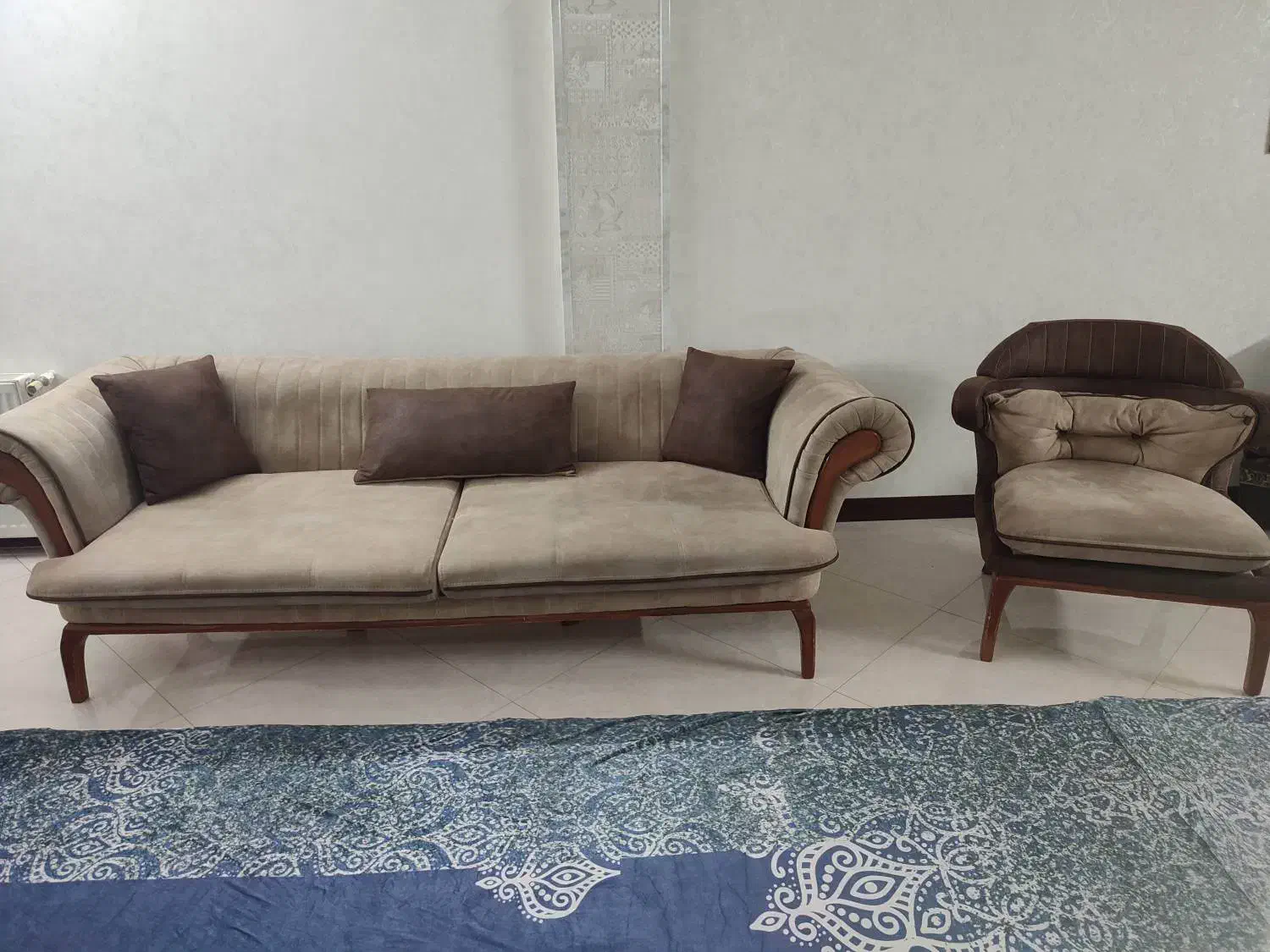 مبل 8 نفره شرکتی بهمراه جلو مبلی و عسلی|مبلمان خانگی و میز عسلی|ری, فیروزآبادی|دیوار