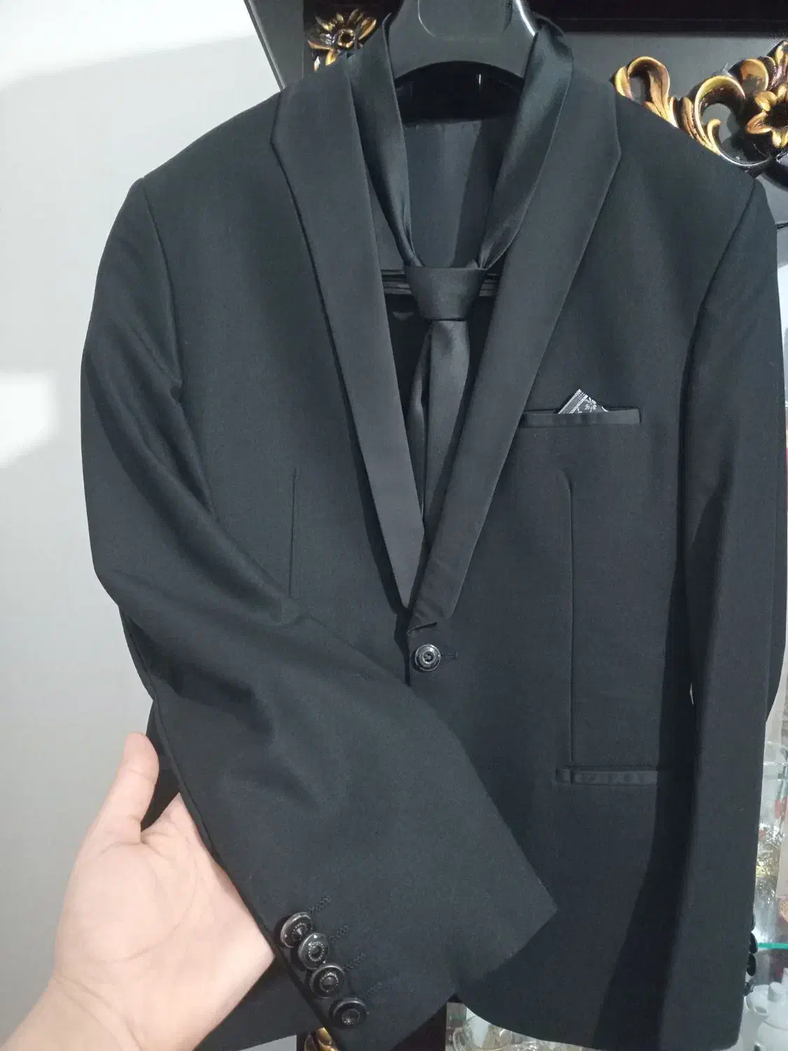 تک کت مجلسی و جلیقه و کراوات مشکی سایز XL یا 42|لباس|لاهیجان, بازکیاگوراب|دیوار