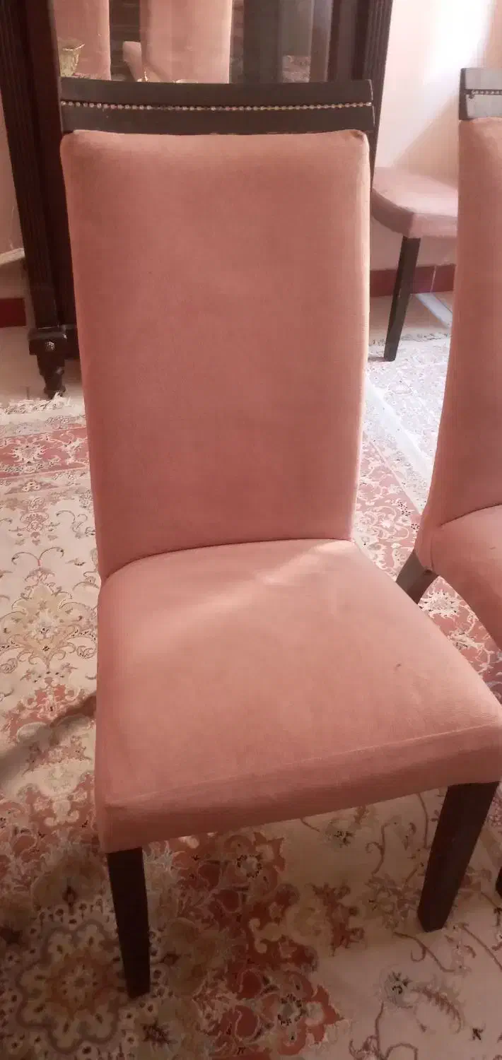 ۶عددصندلی چوبی پارچه ای|میز و صندلی غذاخوری|ارومیه, |دیوار