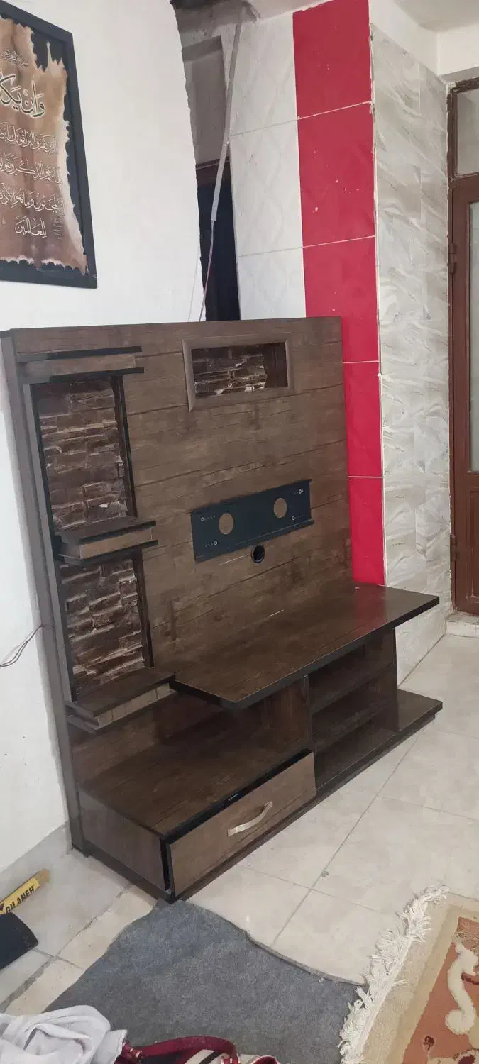 زیر تلویزیونی طرح چوب و Mdf|میز تلویزیون|ایلام, |دیوار
