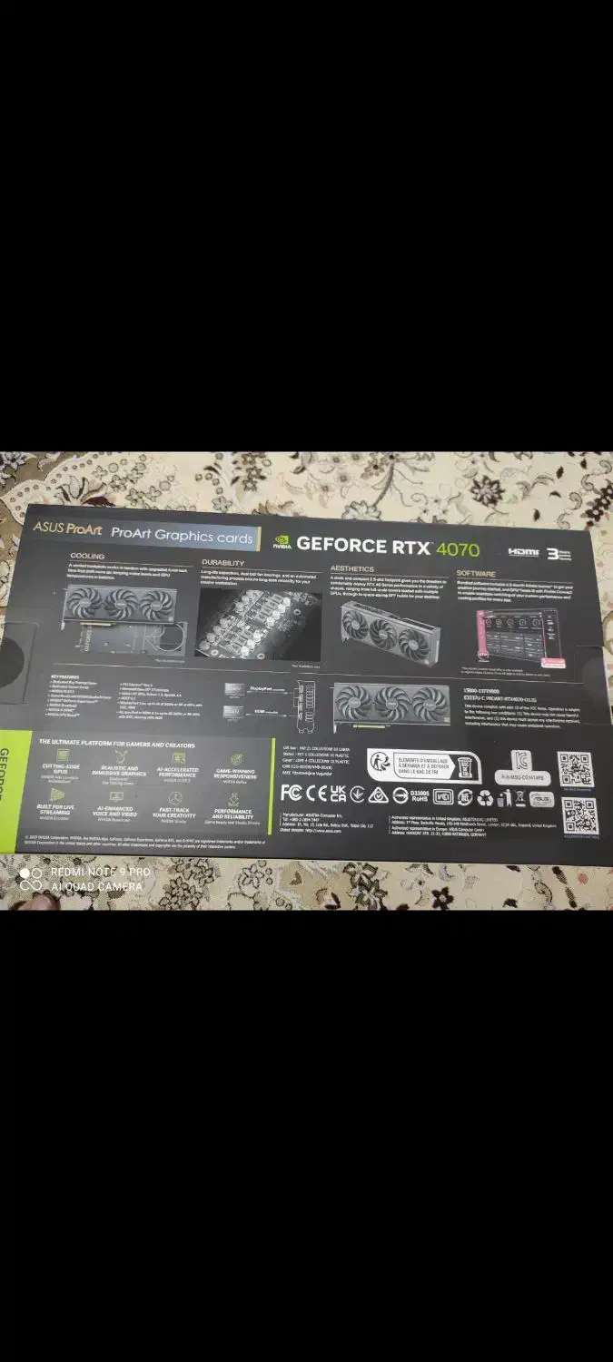 کارت گرافیک Asus rtx4070 پرو ارت|قطعات و لوازم جانبی رایانه|قزوین, |دیوار