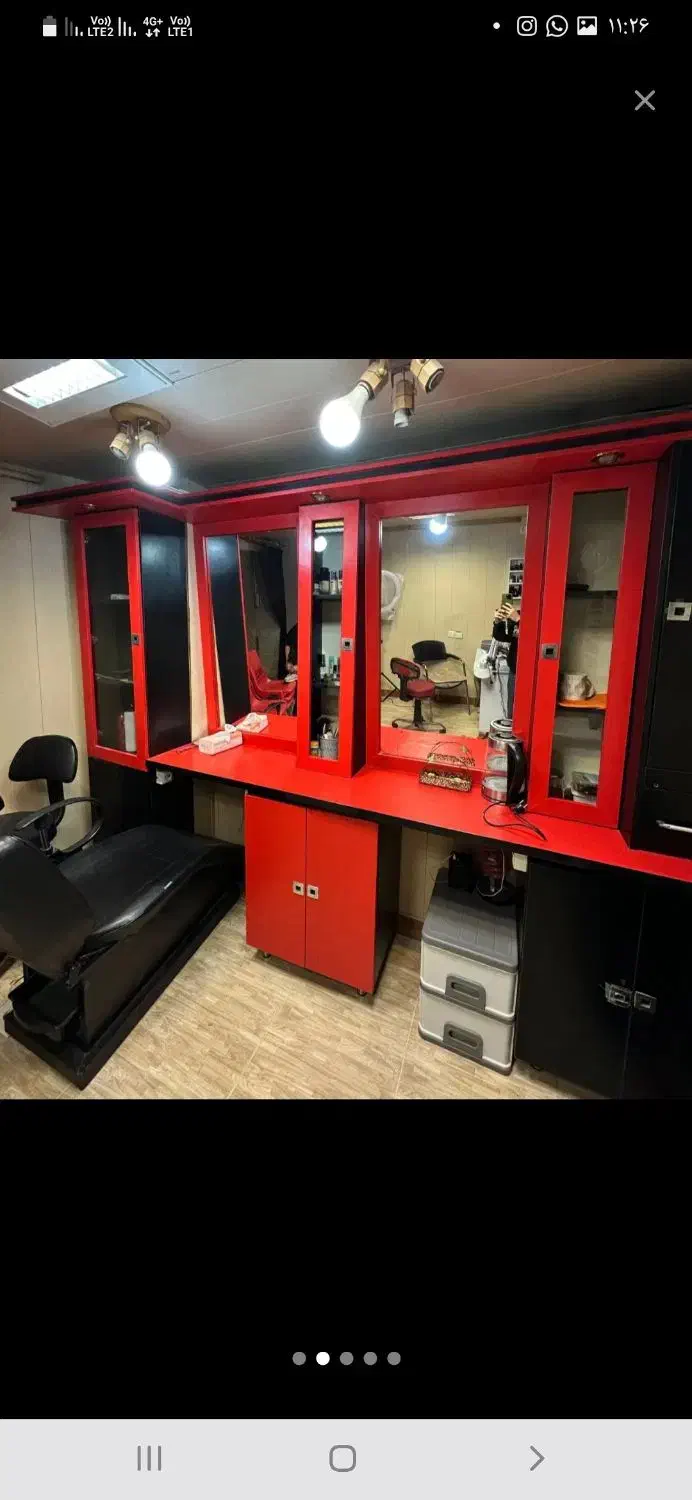 کابینت و آینه آرایشگاه|آرایشگاه و سالن‌های زیبایی|فومن, |دیوار