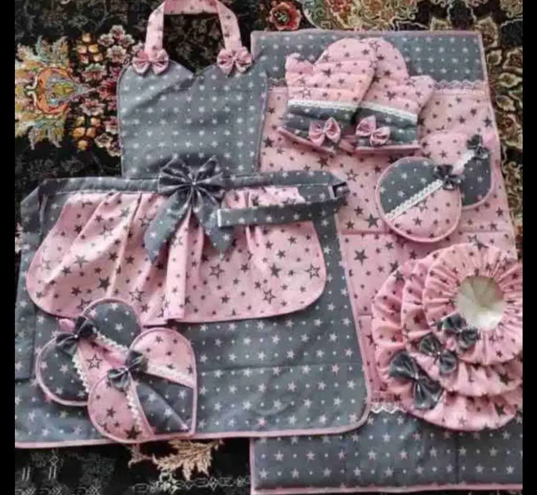 دوخت سرویس اشپزخانه با پارچه با کیفیت وتضمینی|سفره، حوله، دستمال آشپزخانه|خرم‌آباد, |دیوار