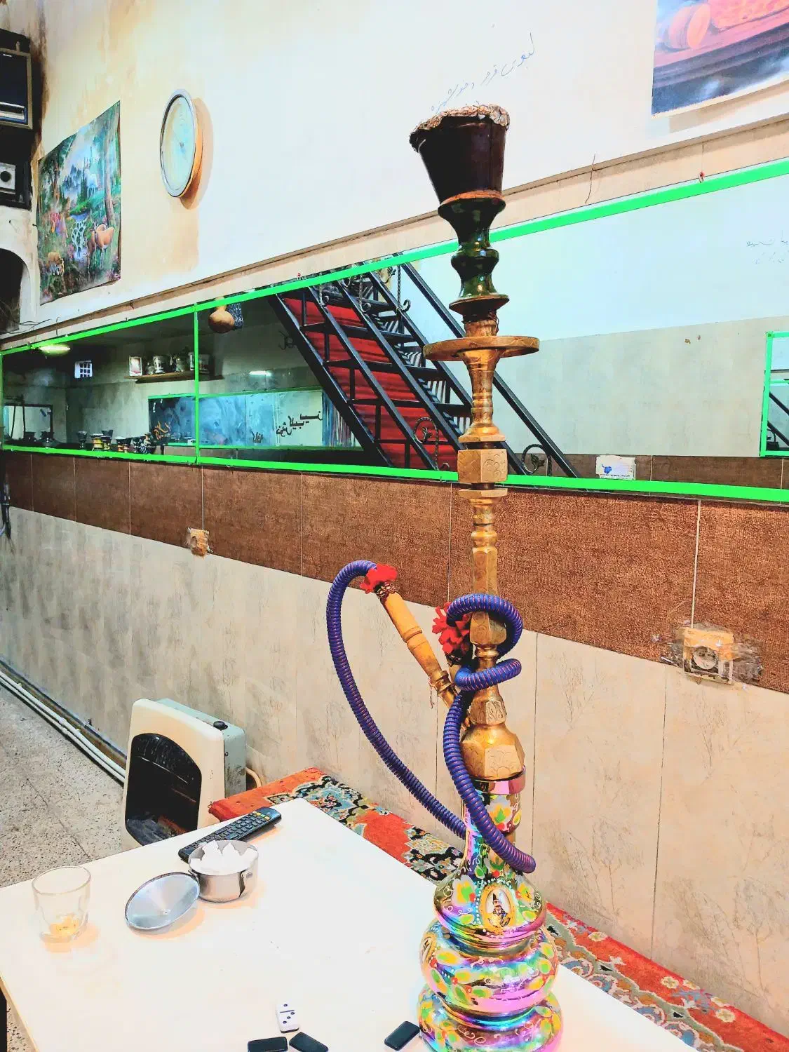 قلیان برنج|کلکسیون اشیاء عتیقه|مشگین شهر, |دیوار