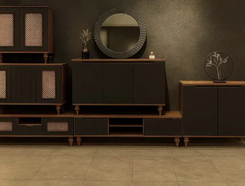 ست آیینه کنسول و جاکفشی و میز تیوی|جاکفشی، کمد، دراور|چهاردانگه (تهران), |دیوار