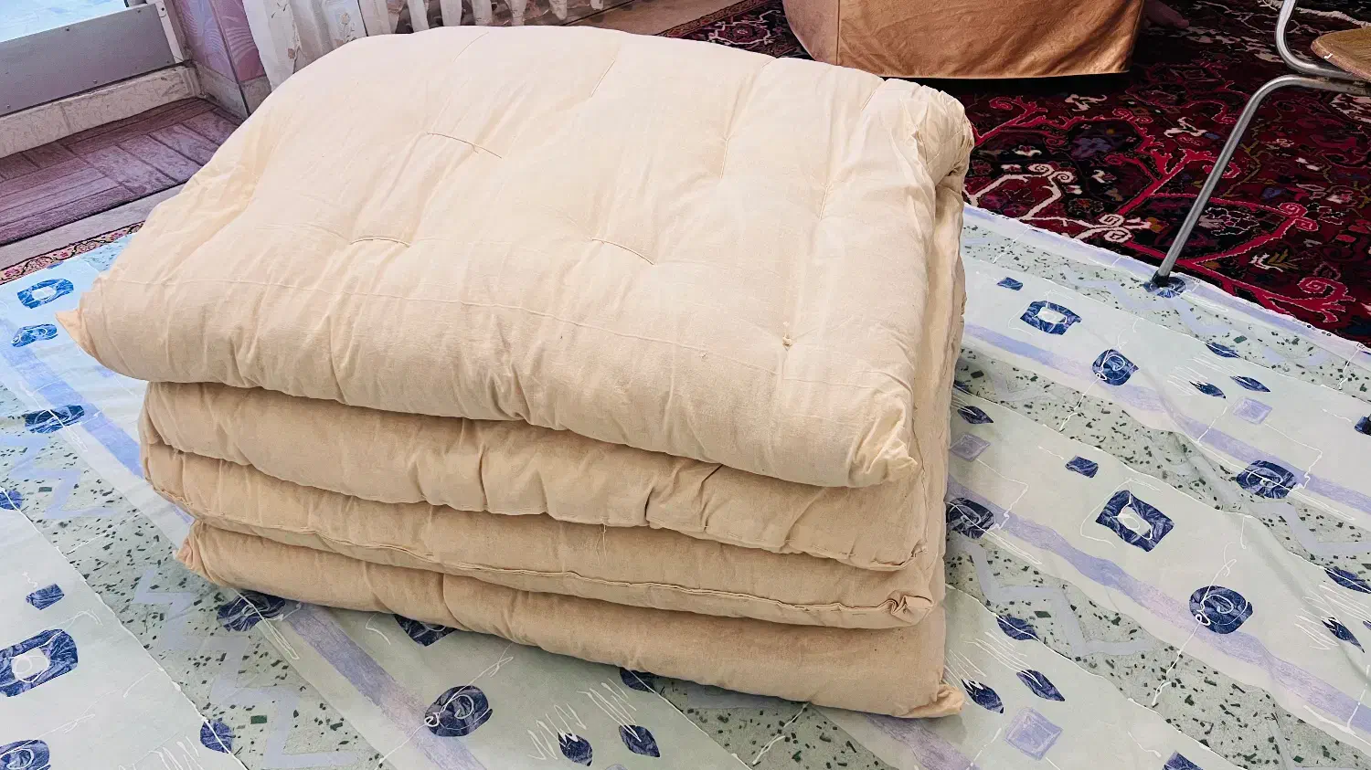 تشک پشمی خالص دست‌دوز + نو و سالم آماده استفاده|رختخواب، بالش، پتو|تبریز, |دیوار