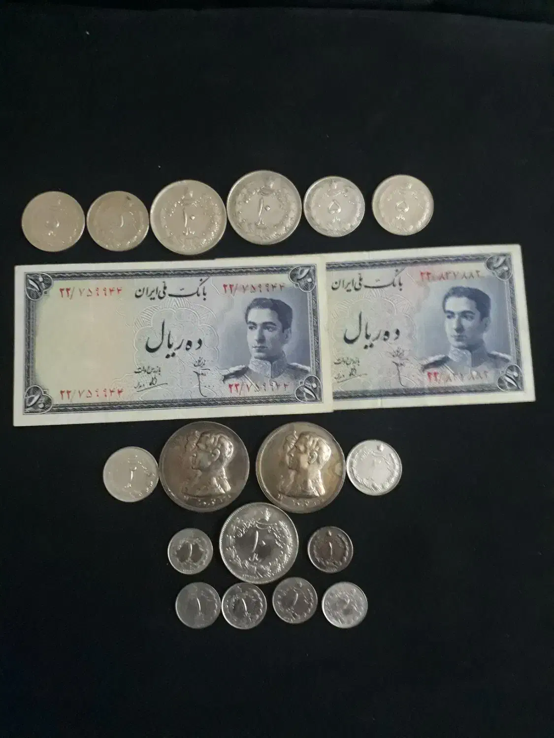 اسکنا سهای نو بانکی شاهی و جمهوری وسکه نقره|کلکسیون سکه، تمبر، اسکناس|قزوین, |دیوار