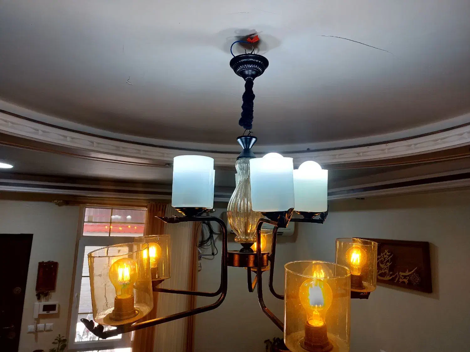 لوستر۱۰شاخه فلزی|لوستر و چراغ آویز|بوشهر, |دیوار