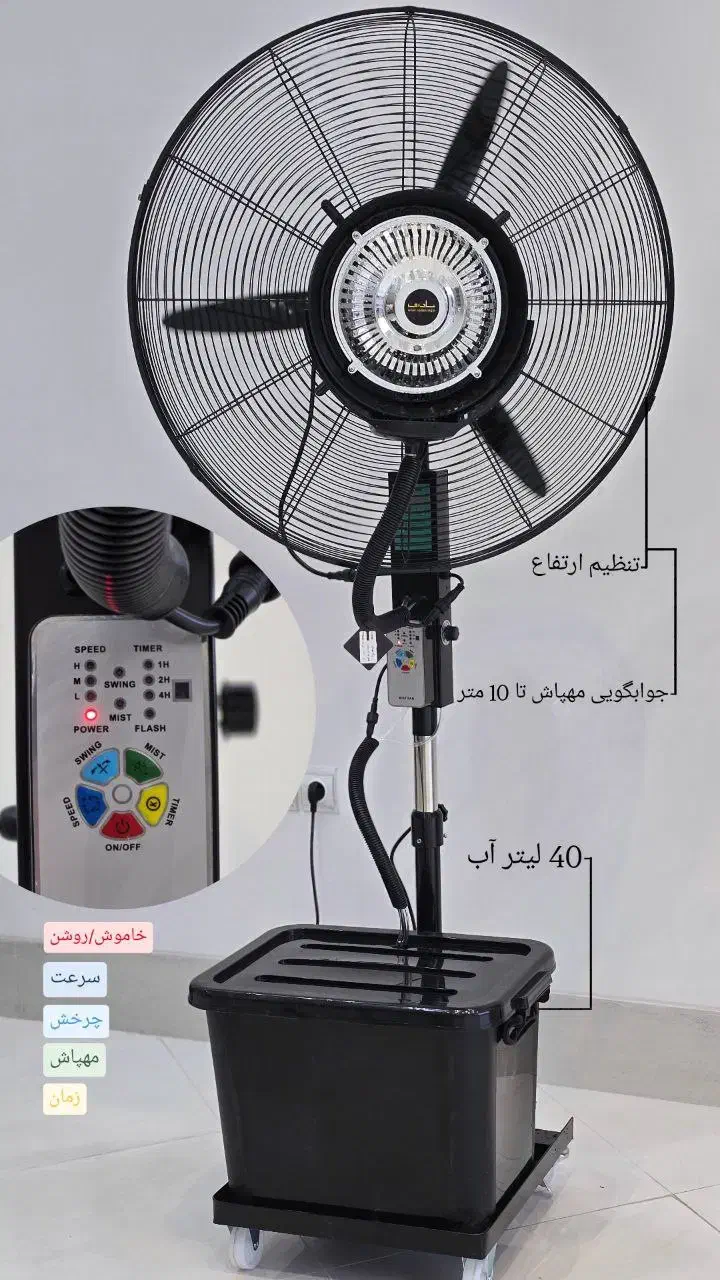 پنکه مهپاش وارداتی با ریموت|پنکه و تصفیه‌کنندهٔ هوا|یزد, |دیوار