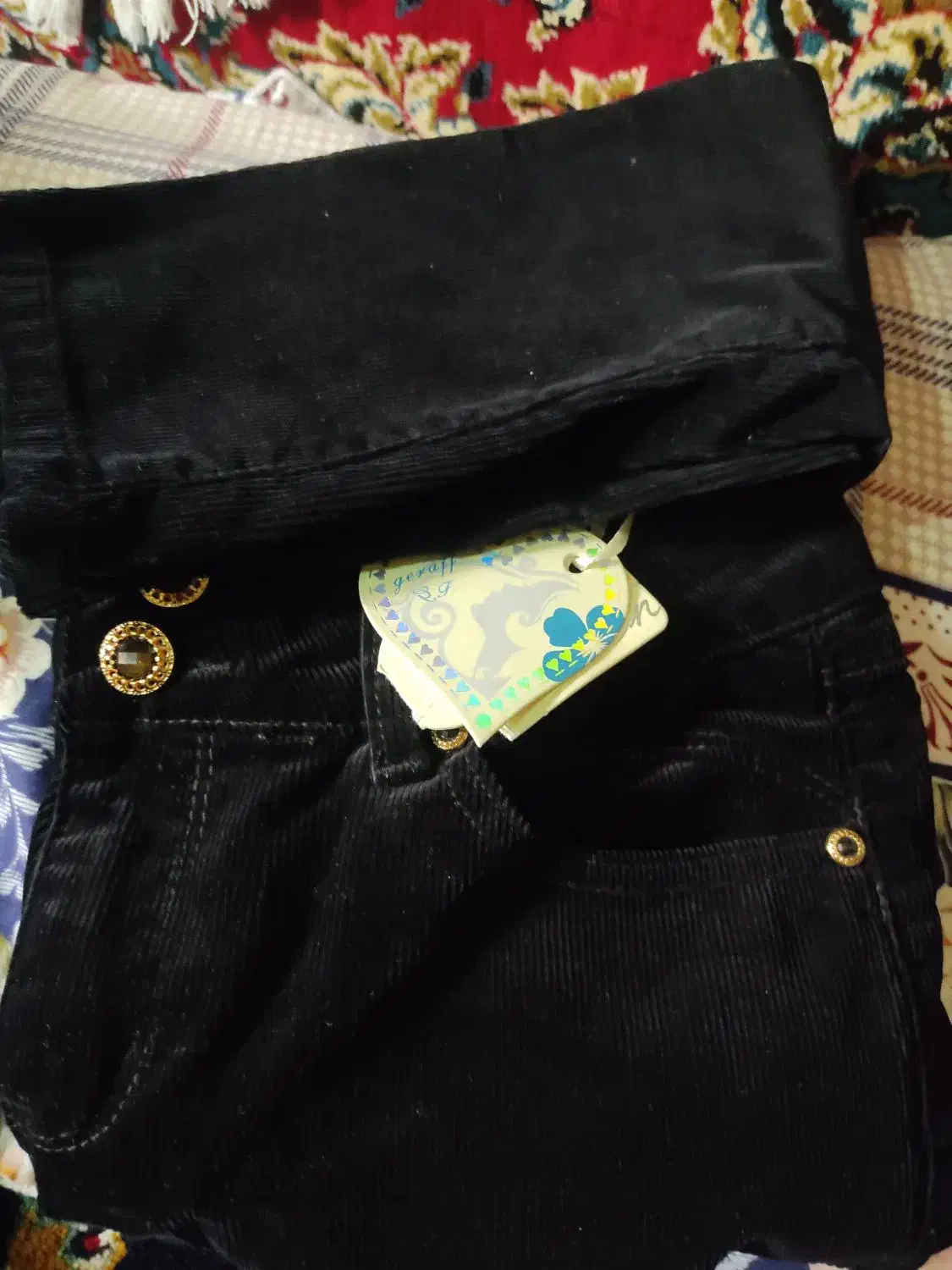 دو عدد شلوار مشکی مخمل کبریتی زنانه مخصوص زمستان|لباس|سیرجان, |دیوار