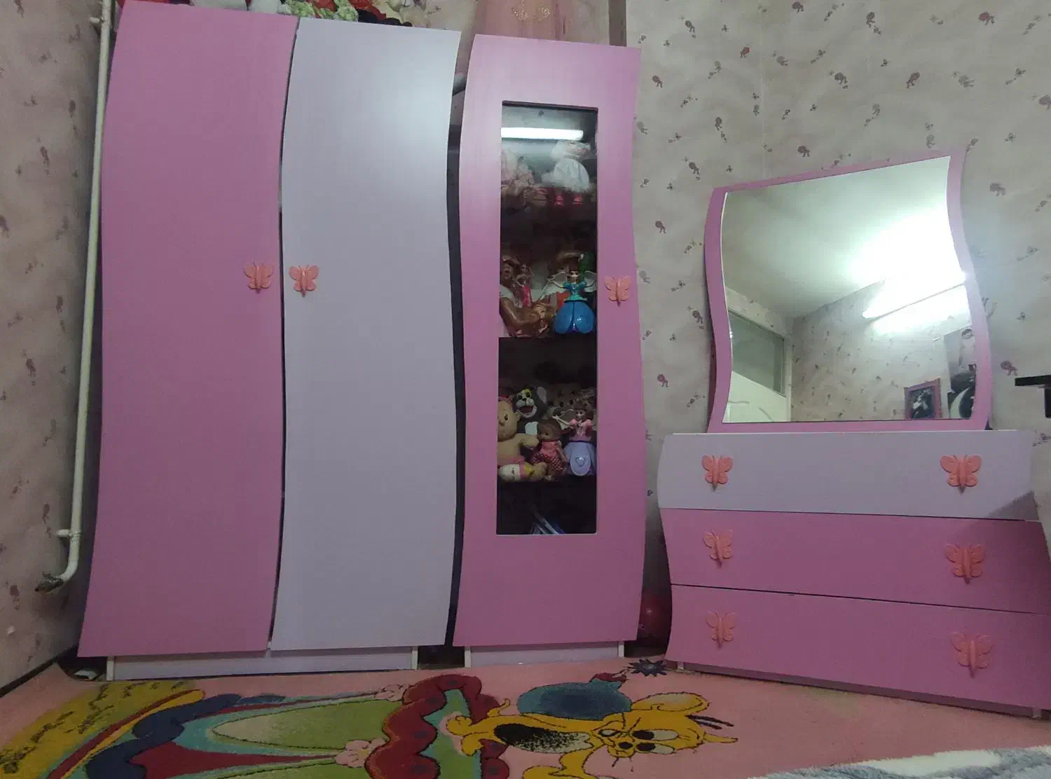 کمد ویترین و دراور با آینه کاملا سالم|جاکفشی، کمد، دراور|زنجان, |دیوار