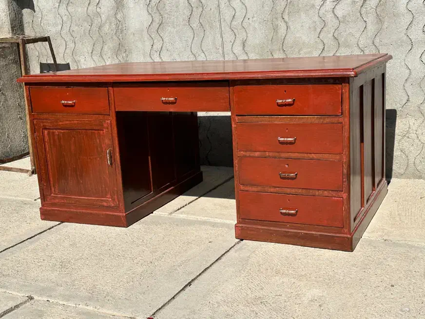 میز سه تیکه تمام چوب محکم و قدیمی|مبلمان اداری|هریس, |دیوار