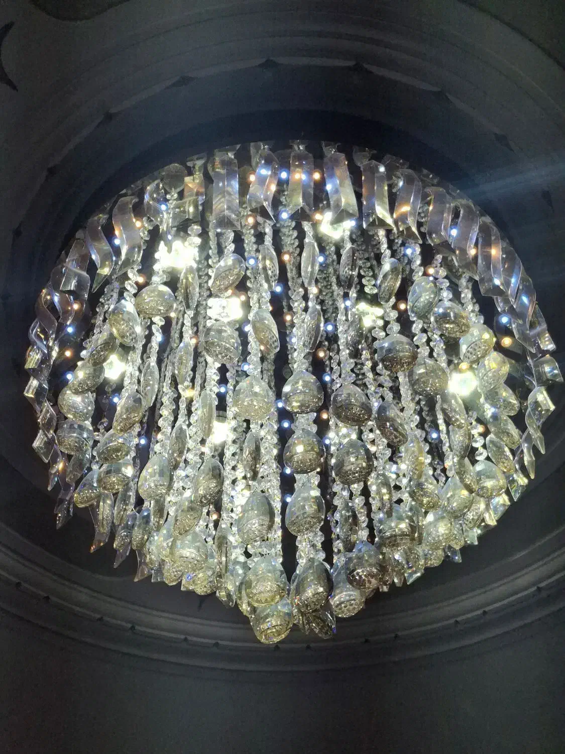 لوستر بلور و استیل|لوستر و چراغ آویز|زنجان, |دیوار