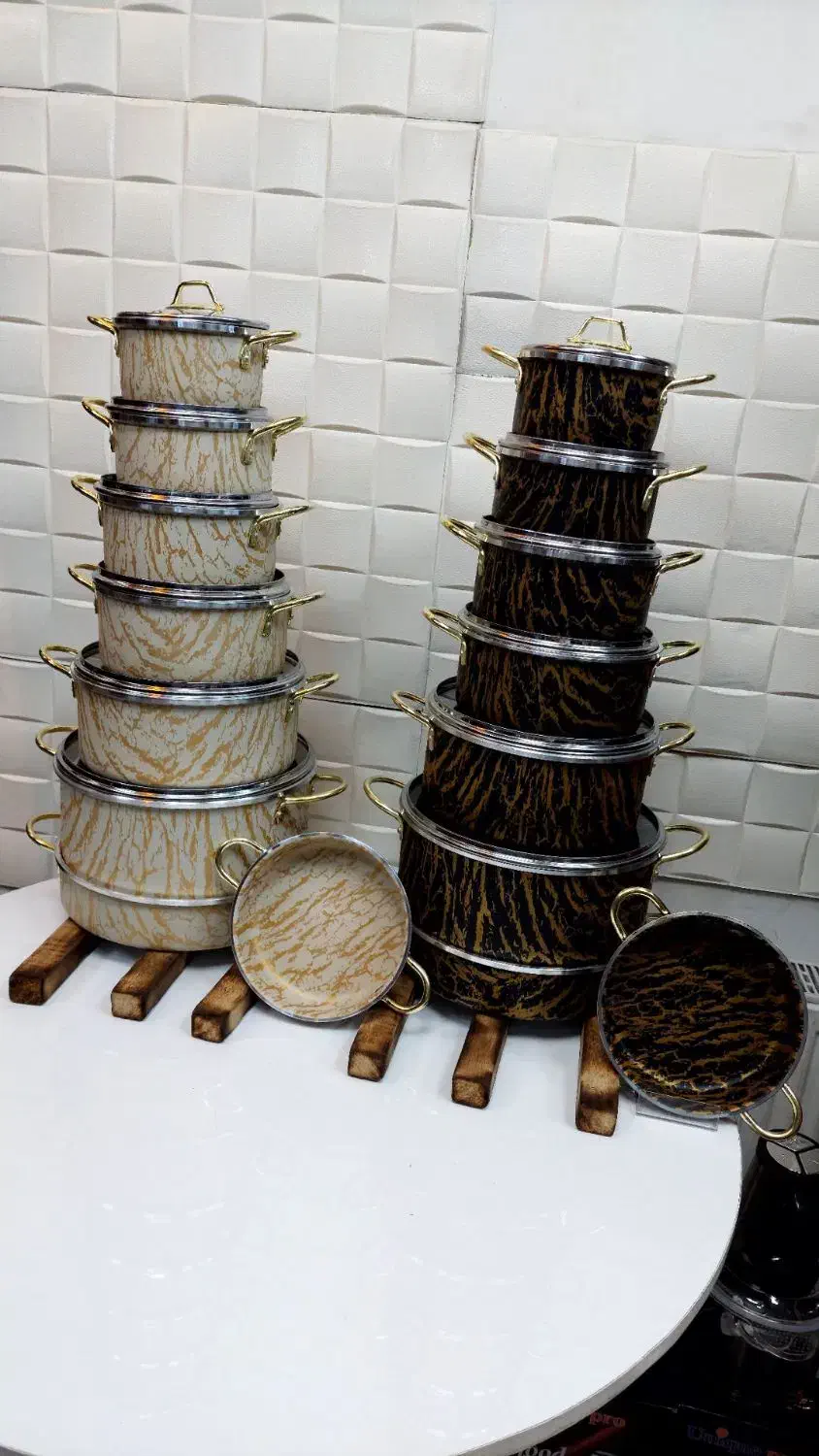 سرویس قابلمه ۱۴پارچه طرح ماربل مارک و برند شارنیک|ظروف پخت‌وپز|مرند, |دیوار