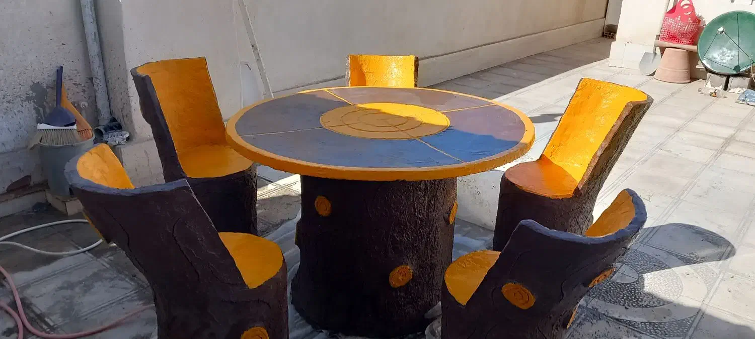 میز صندلی بتونی طرح چوب|میز و صندلی غذاخوری|مشهد, تبادکان|دیوار