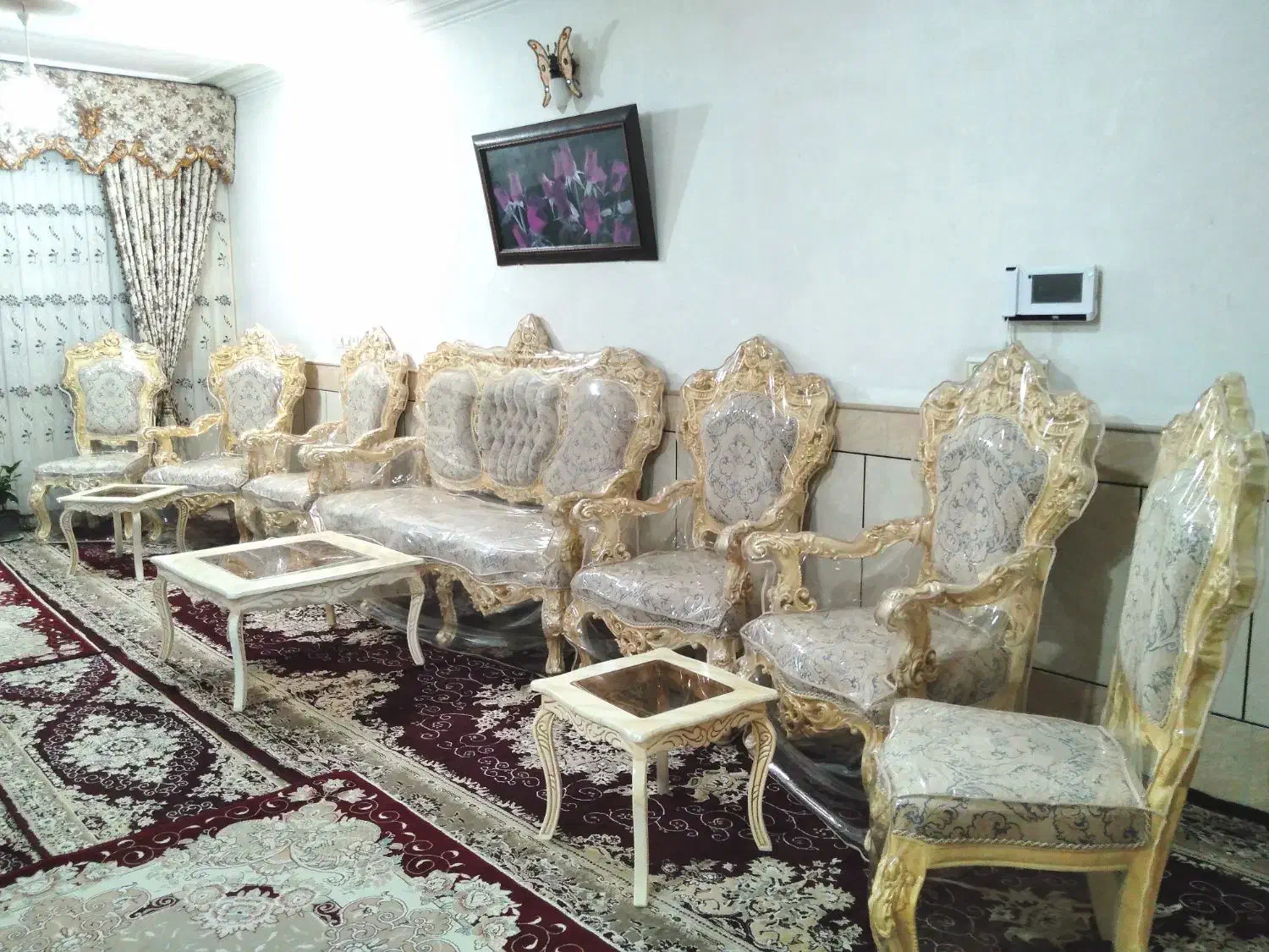 مبل سلطنتی 9 نفره|مبلمان خانگی و میز عسلی|قم, قلعه کامکار|دیوار