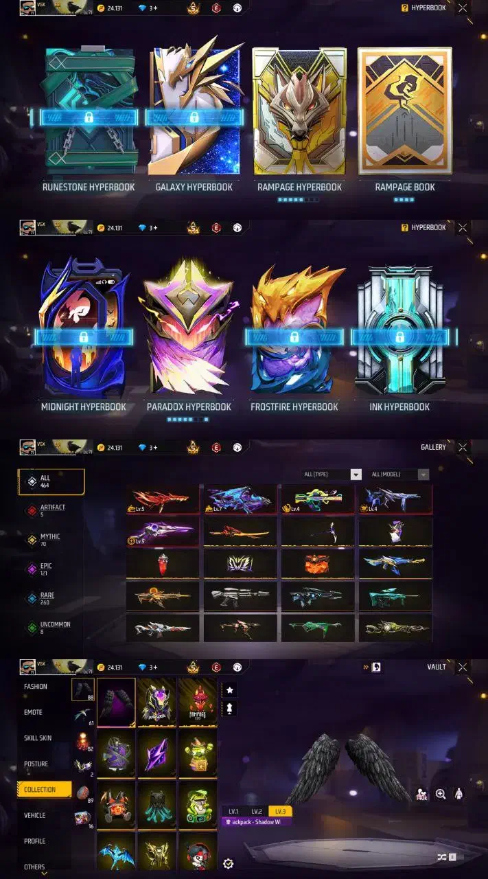 اکانت فری فایر لول 71|کنسول، بازی ویدئویی و آنلاین|سمنان, |دیوار