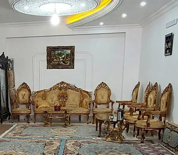 مبل سلطنتی 9 نفره|مبلمان خانگی و میز عسلی|قم, نخودی|دیوار