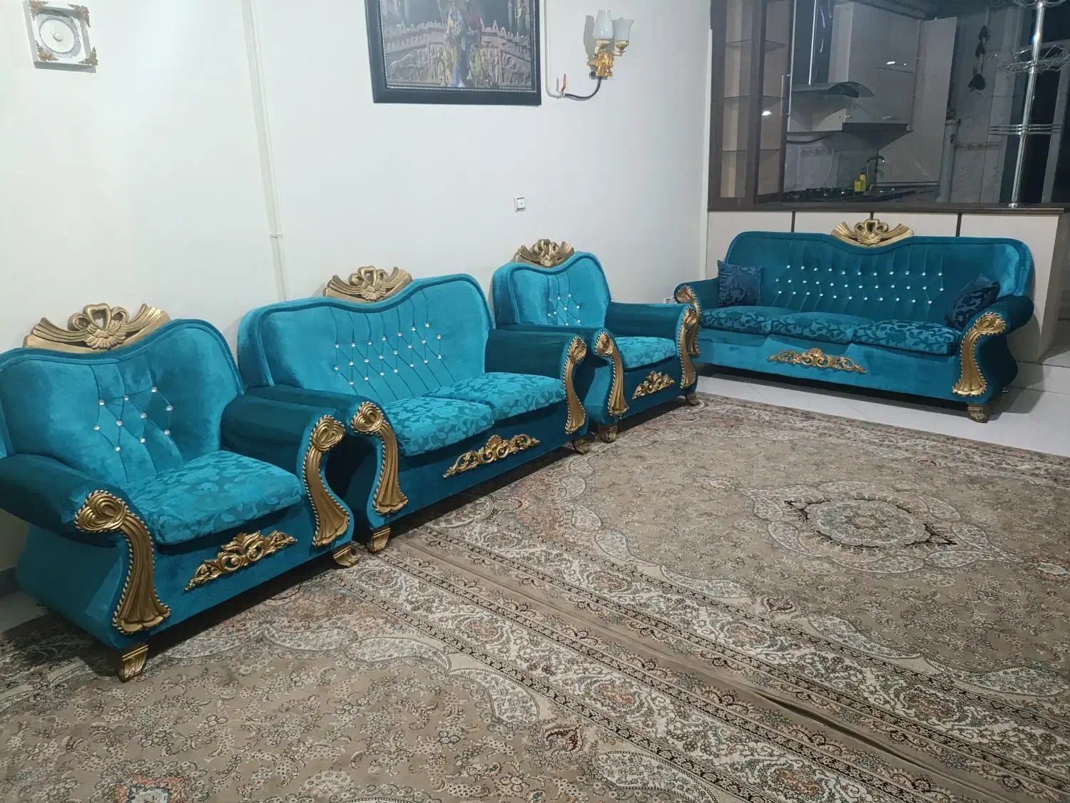 مبل 8نفره راحتی درحدنو باجلومبلی|مبلمان خانگی و میز عسلی|آبعلی, |دیوار