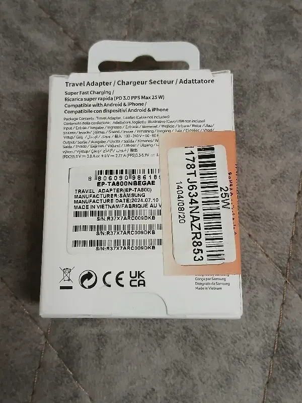 شارژر 25w سامسونگ اصلی|لوازم جانبی موبایل و تبلت|مهدی شهر, |دیوار