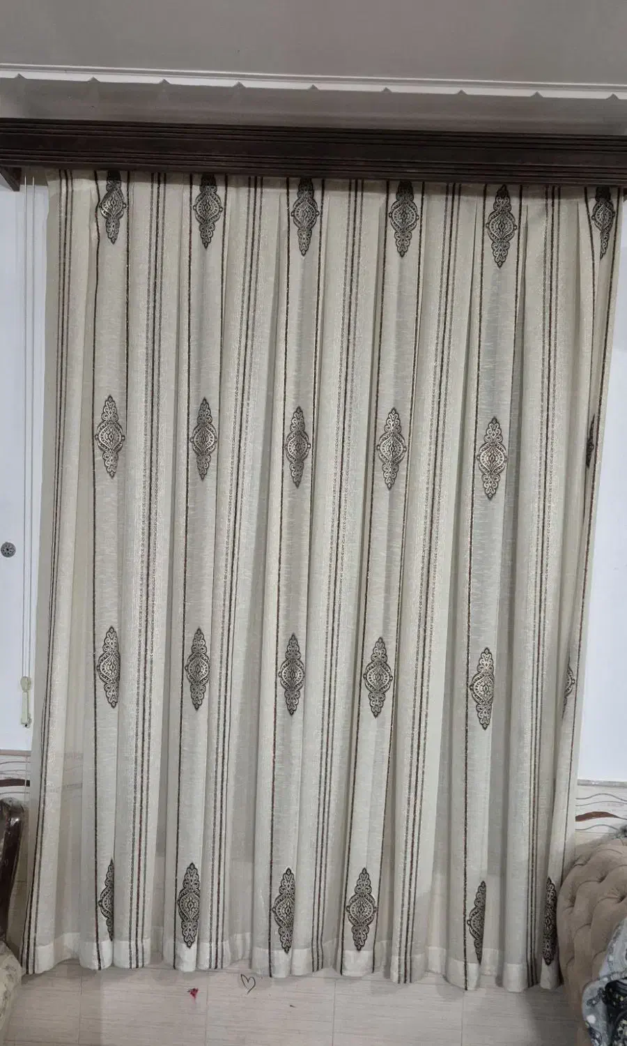 پرده و پشت دری با کتیبه|پرده، رانر، رومیزی|رفسنجان, |دیوار