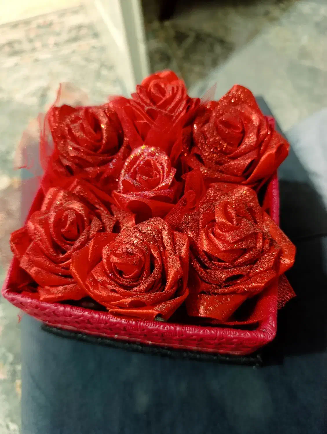 باکس گل رز سرخ شاینی درب دار|گل مصنوعی|سنندج, |دیوار