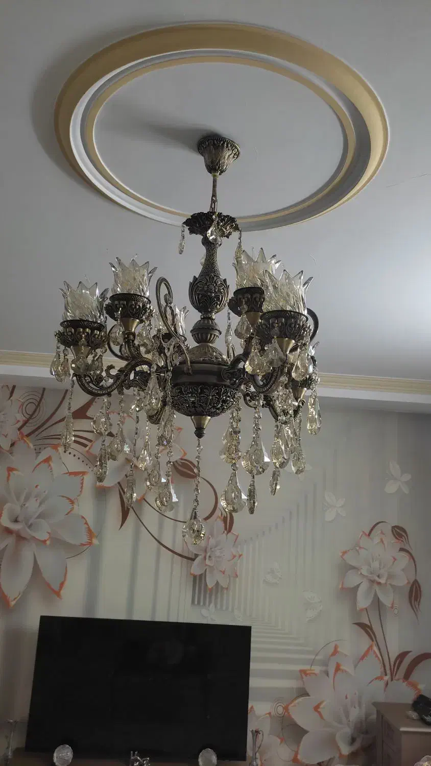 لوستر برنجی|لوستر و چراغ آویز|احمدآبادمستوفی, |دیوار