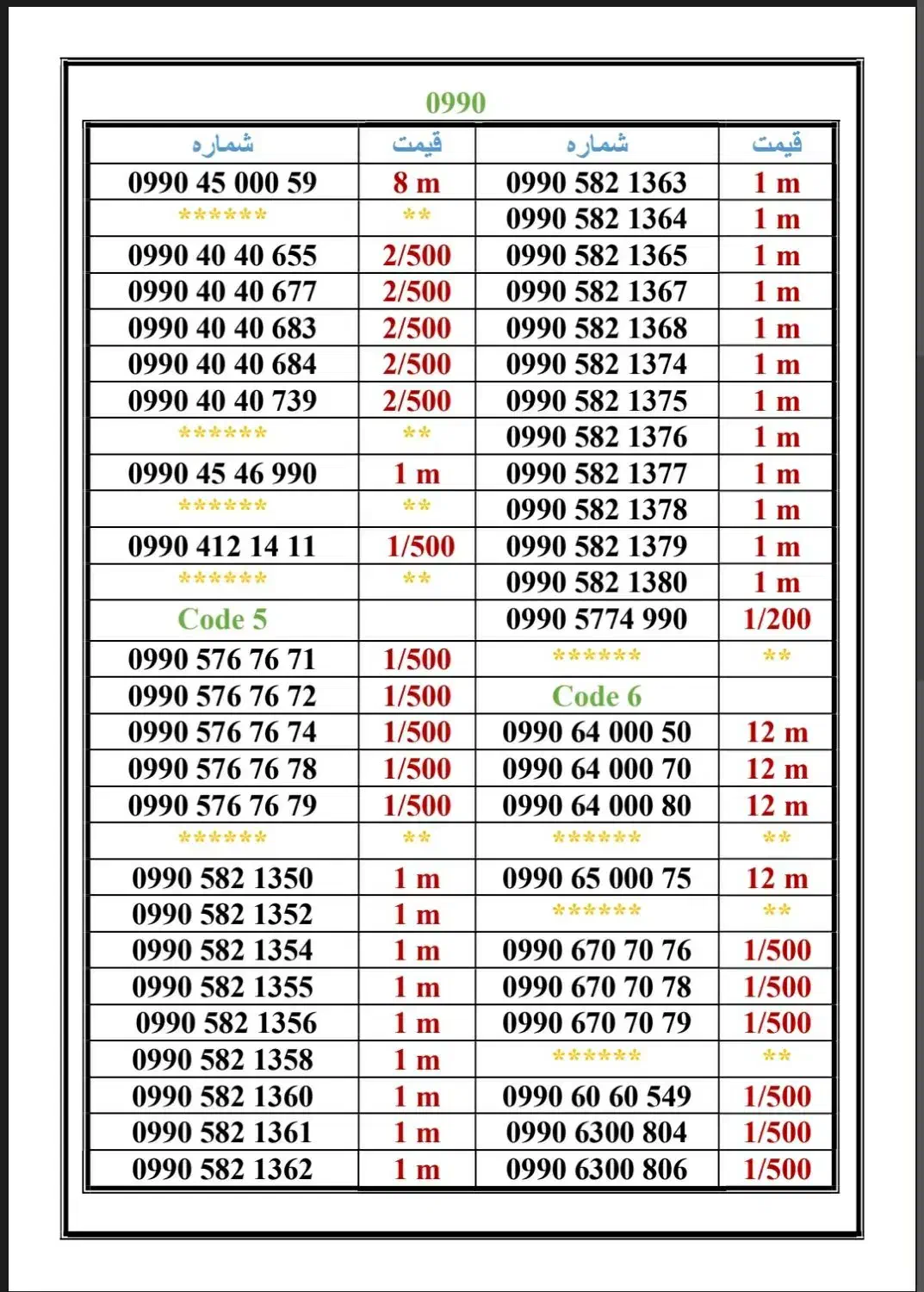 0990-350.50.57|سیم‌کارت|تهران, اسکندری|دیوار
