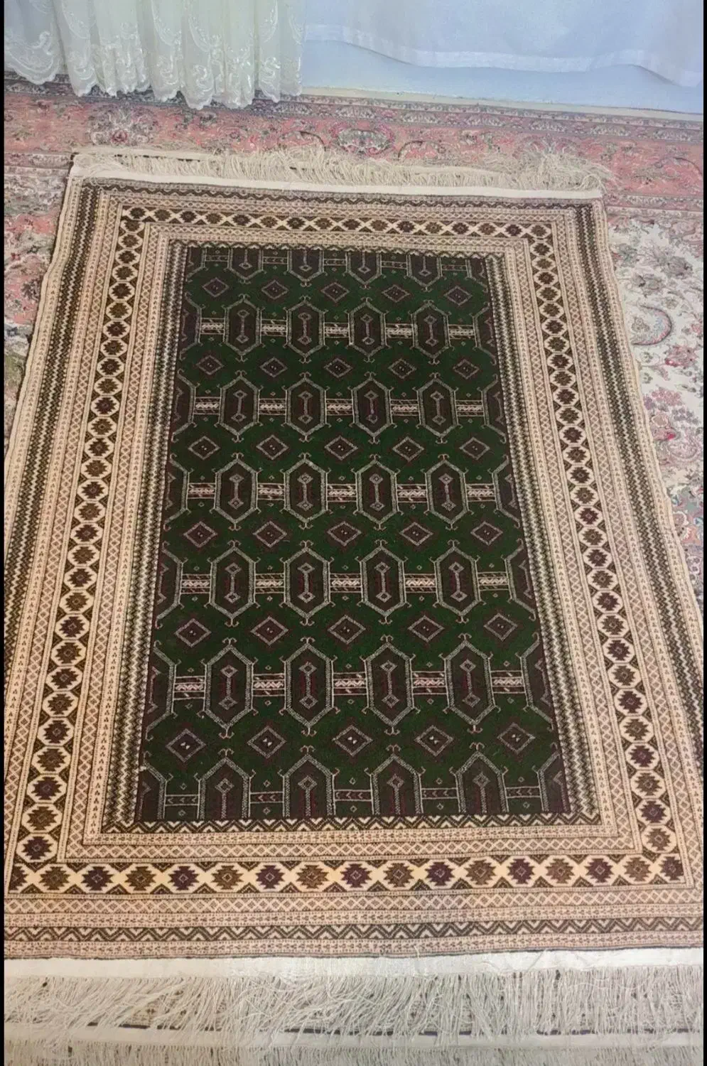 قالیچه و پشتی دستبافت ترکمنی|فرش|مشهد, مهدی آباد|دیوار