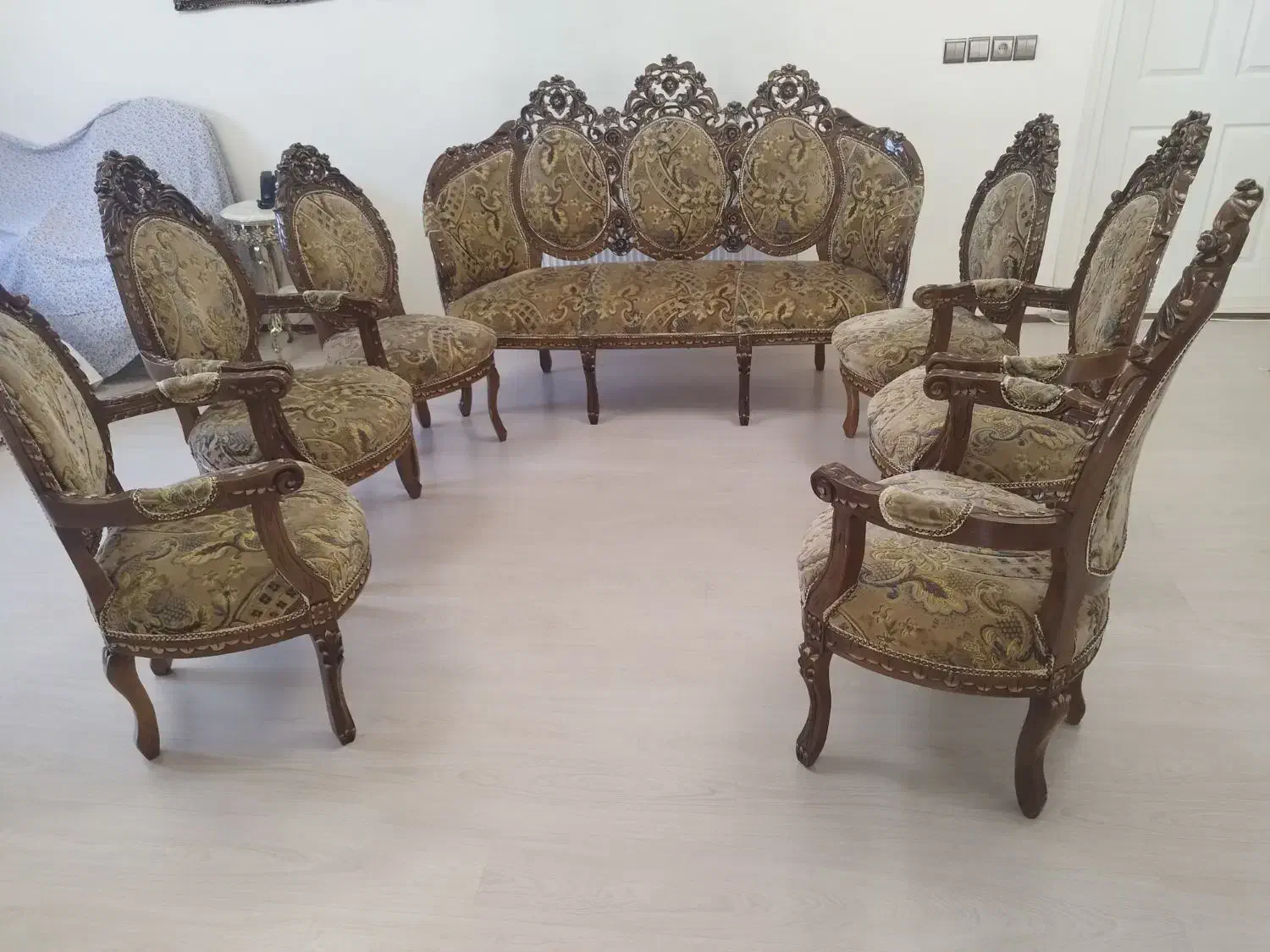 ست کامل مبل استیل سلطنتی ۹ نفره سالم و شیک|مبلمان خانگی و میز عسلی|خوی, |دیوار