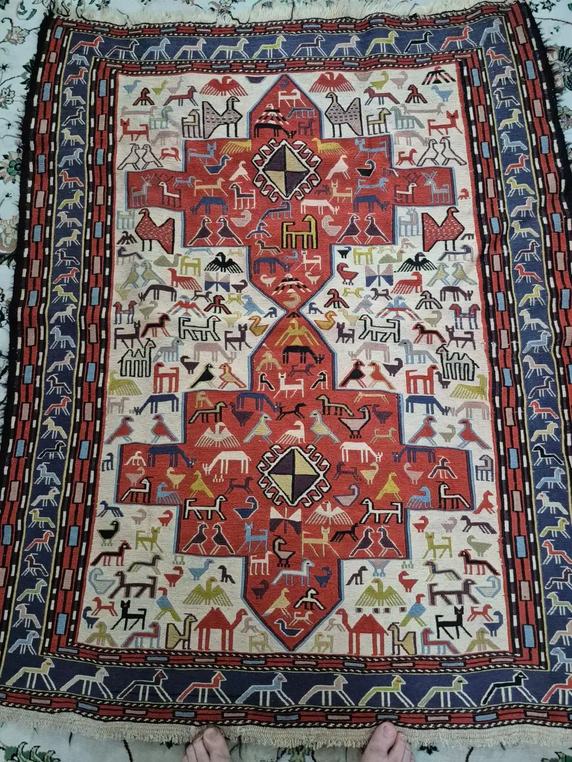 ورنی دست بافت|گلیم، جاجیم، گبه|نسیمشهر, |دیوار