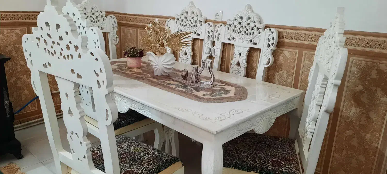 میز ناهارخوری ۶نفره|میز و صندلی غذاخوری|زرند, |دیوار
