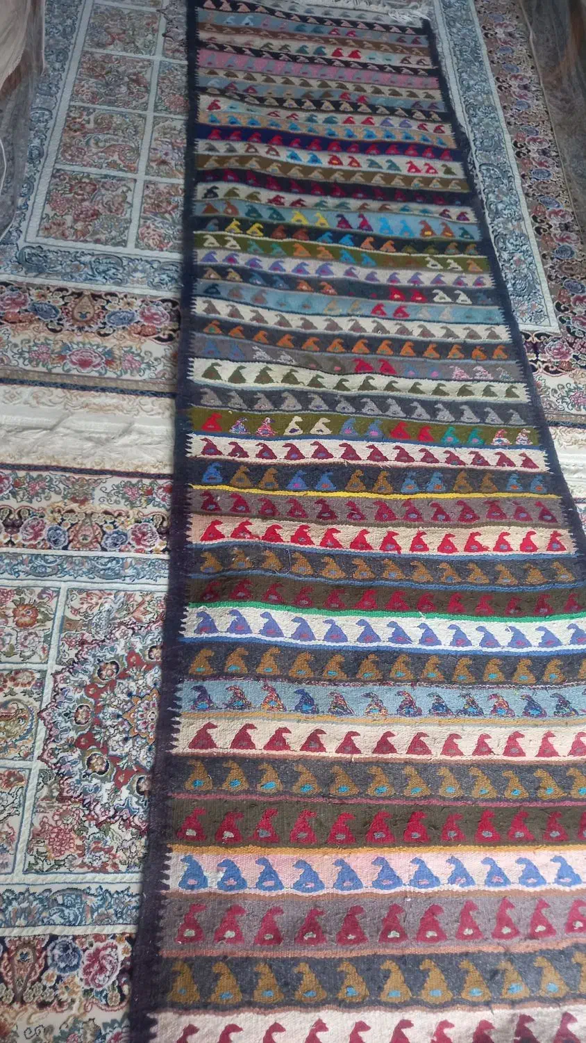 گلیم دست بافت|گلیم، جاجیم، گبه|کرمانشاه, |دیوار