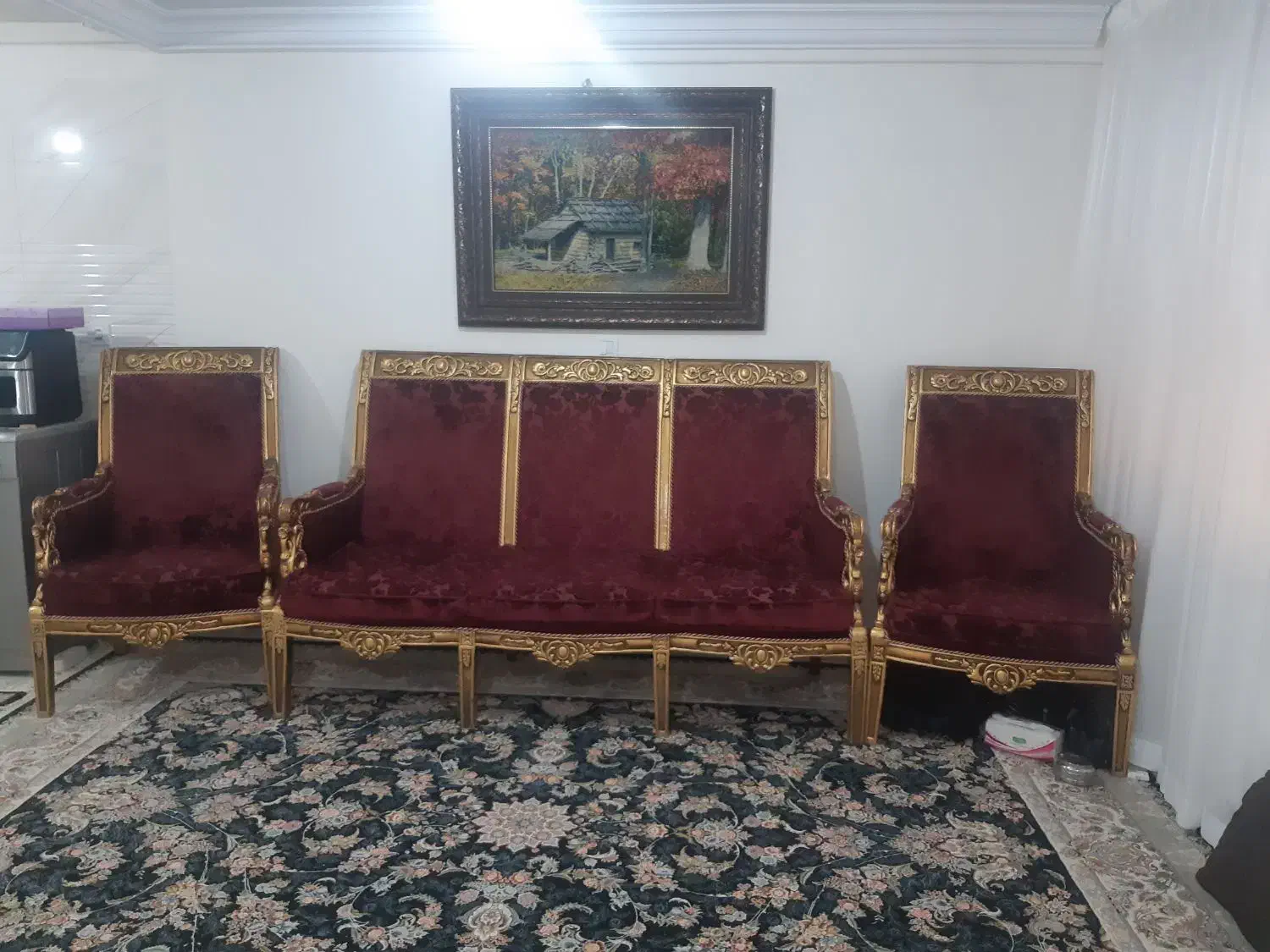 مبل ۵نفره باپارچه ترک وجنس خوب وچوب راش|مبلمان خانگی و میز عسلی|تهران, افسریه جنوبی|دیوار