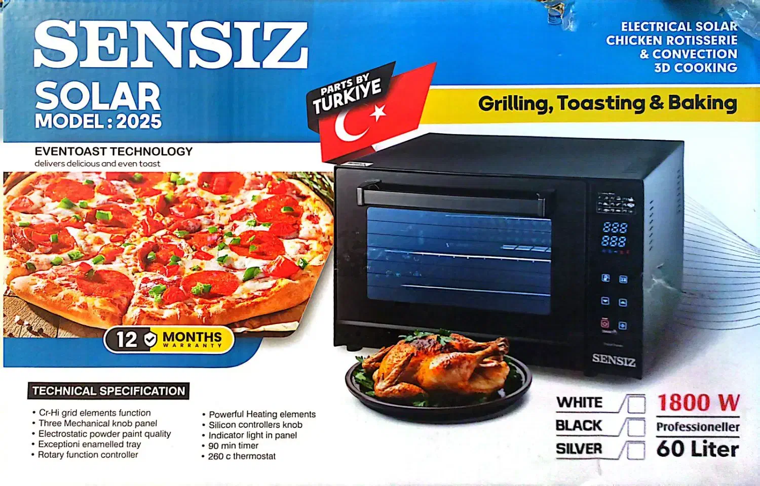 آون تستر ۶۰ لیتر ترکیهای|اجاق گاز و لوازم برقی پختوپز|شیراز, محراب|دیوار