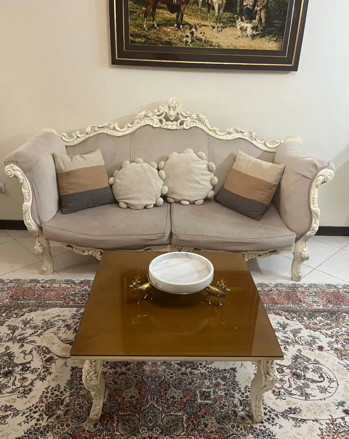مبل ۷ نفره با میز جلو و دو عدد عسلی همراه با کوسن|مبلمان خانگی و میز عسلی|تهران, سلسبیل جنوبی|دیوار